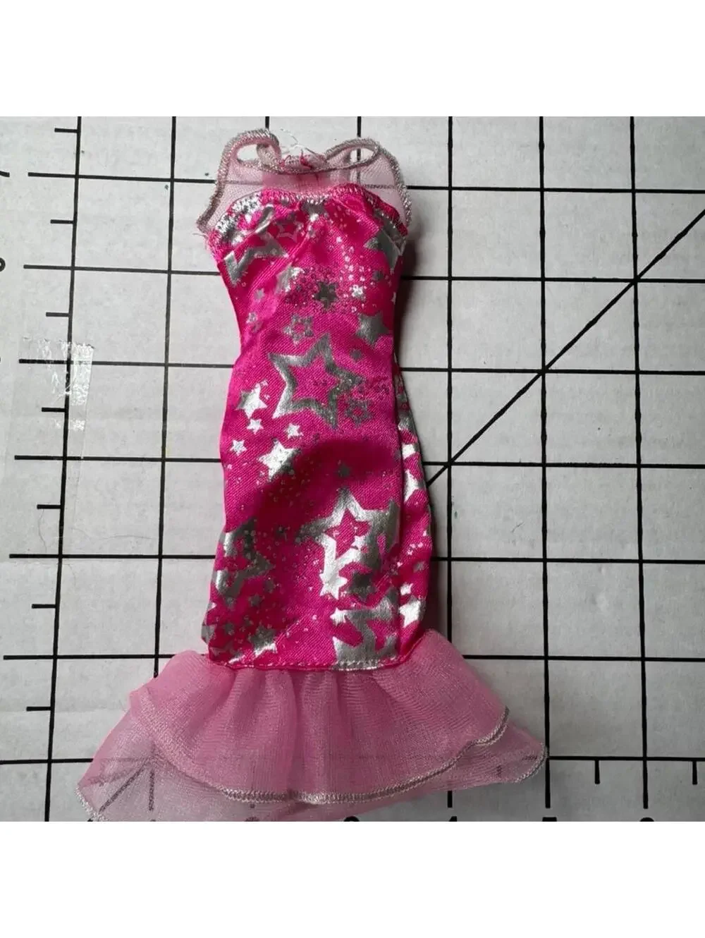Barbie Fashionistas Dress Only 2011 Pink & silver star dress with mesh skirt